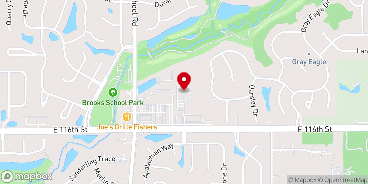 Map showing location of Traders Point Christian Church Fishers