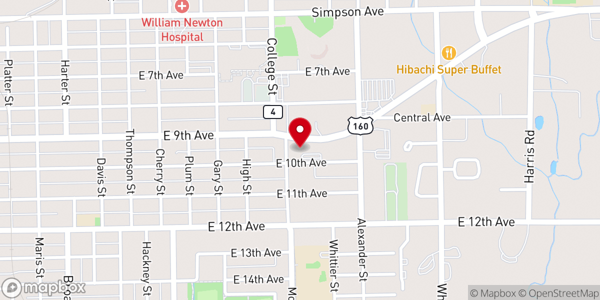 Map showing location of Trinity Lutheran Church and School