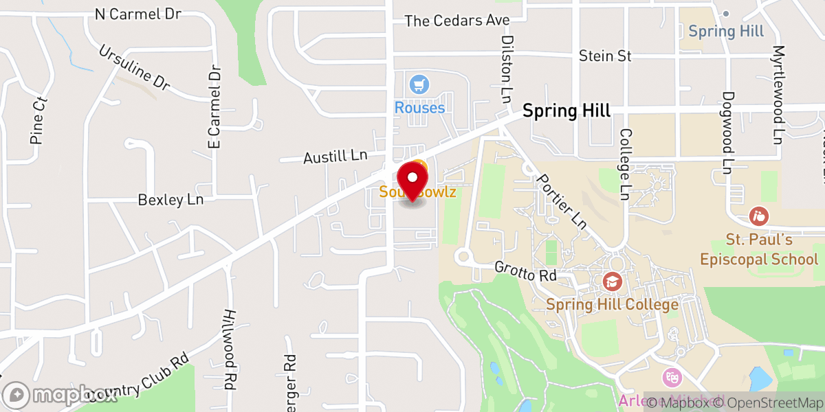 Map showing location of Spring Hill Baptist Church