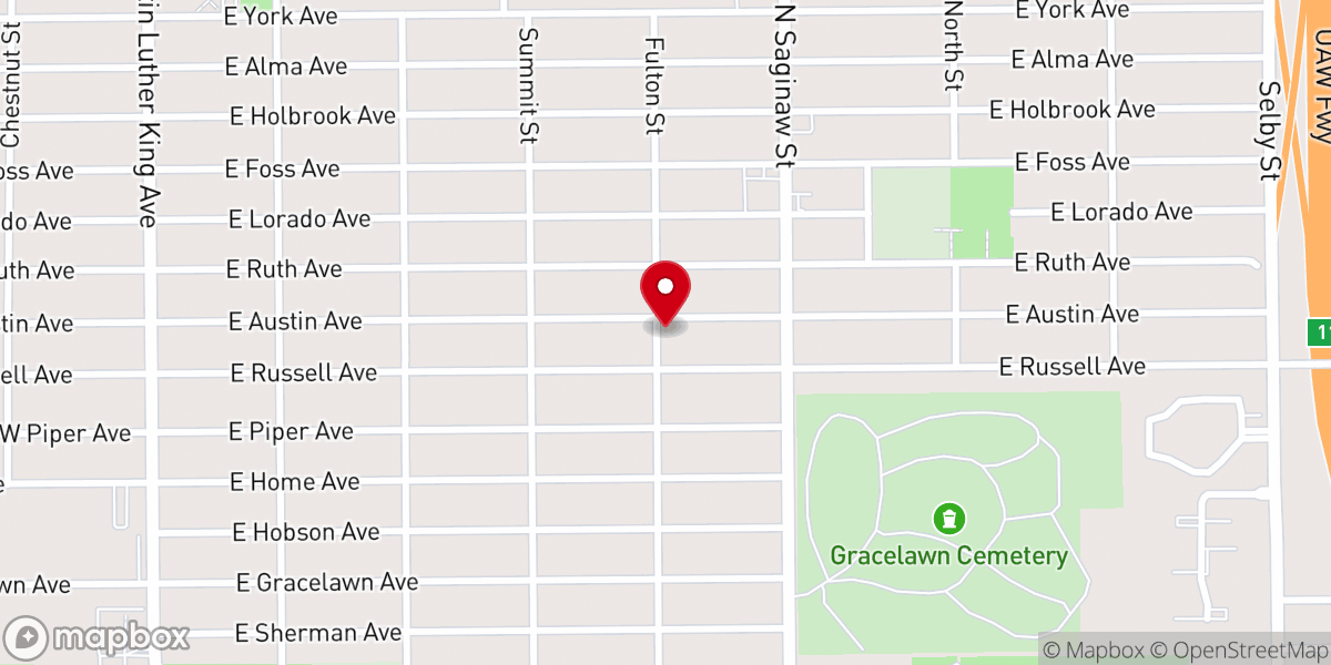 Map showing location of Austin Avenue Baptist Church