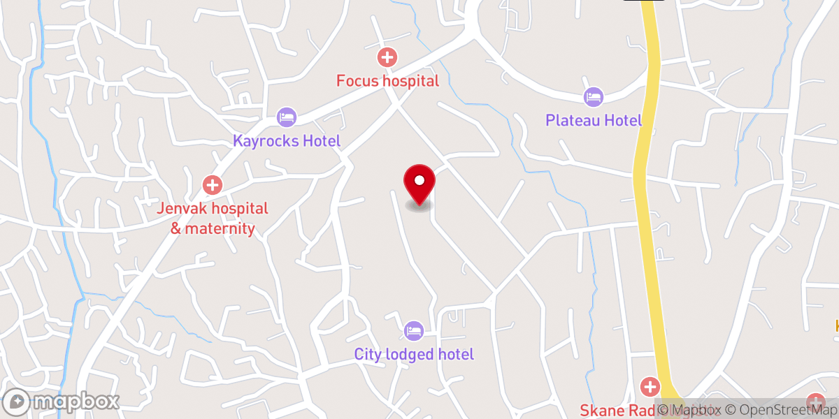 Map showing location of Baptist Model High School, Jos