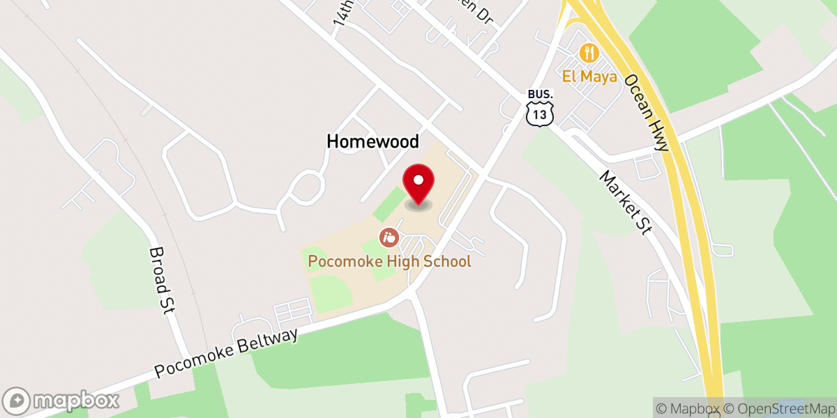 Map showing location of Compass Church Pocomoke