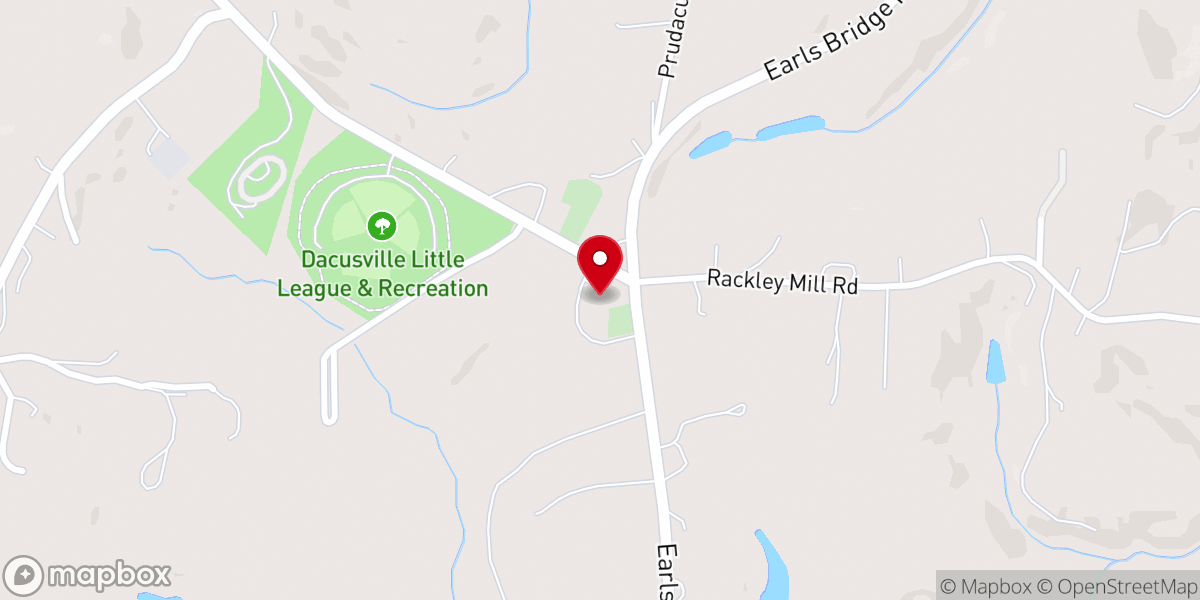 Map showing location of Nine Forks Baptist Church