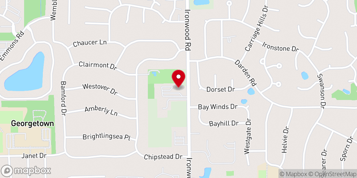 Map showing location of St. Andrew Greek Orthodox Church
