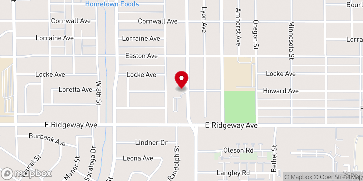 Map showing location of Hammond Avenue Brethren Church