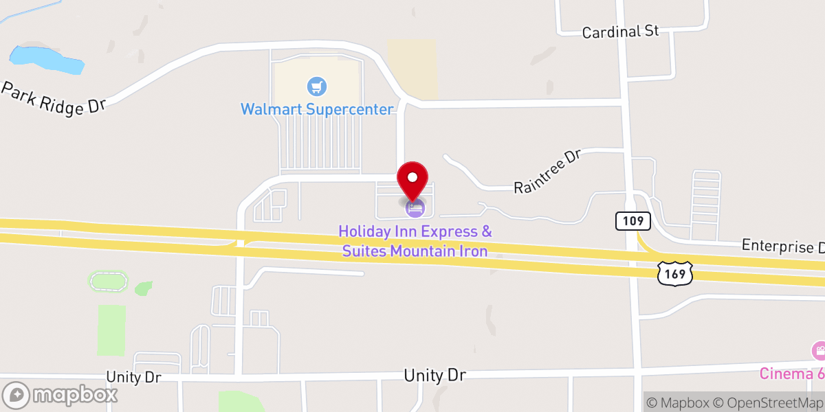 Map showing location of Comfort Inn & Suites Mountain Iron and Virginia