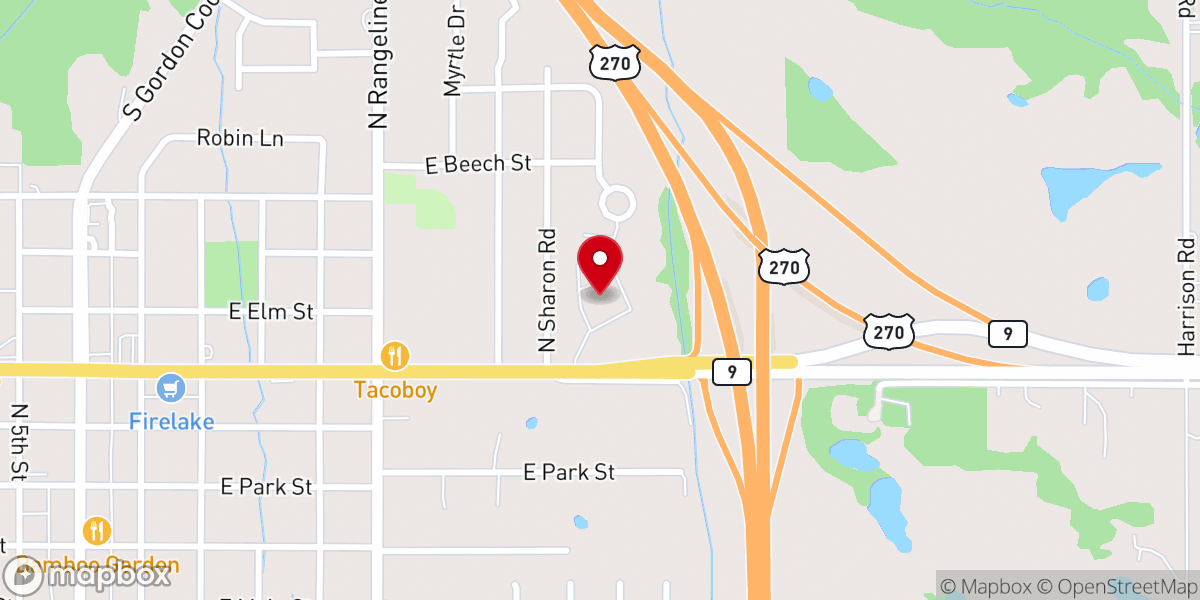 Map showing location of Highland Church of Christ