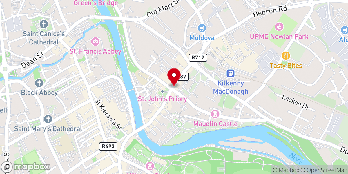 Map showing location of Tower & Castle