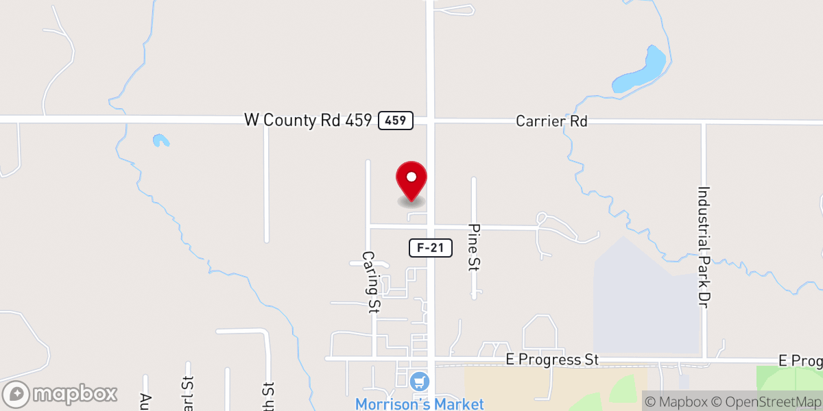 Map showing location of Community Baptist Church