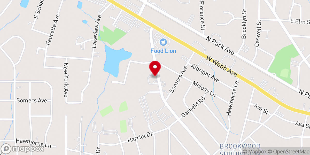 Map showing location of Faith United Methodist Church