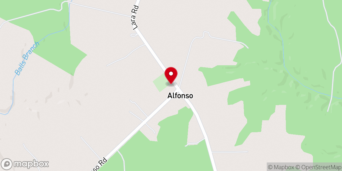 Map showing location of Lebanon Baptist Church