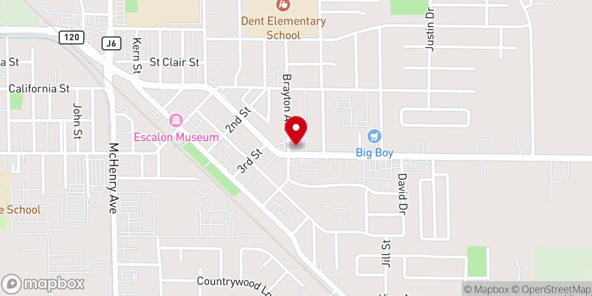 Map showing location of Escalon United Methodist Church