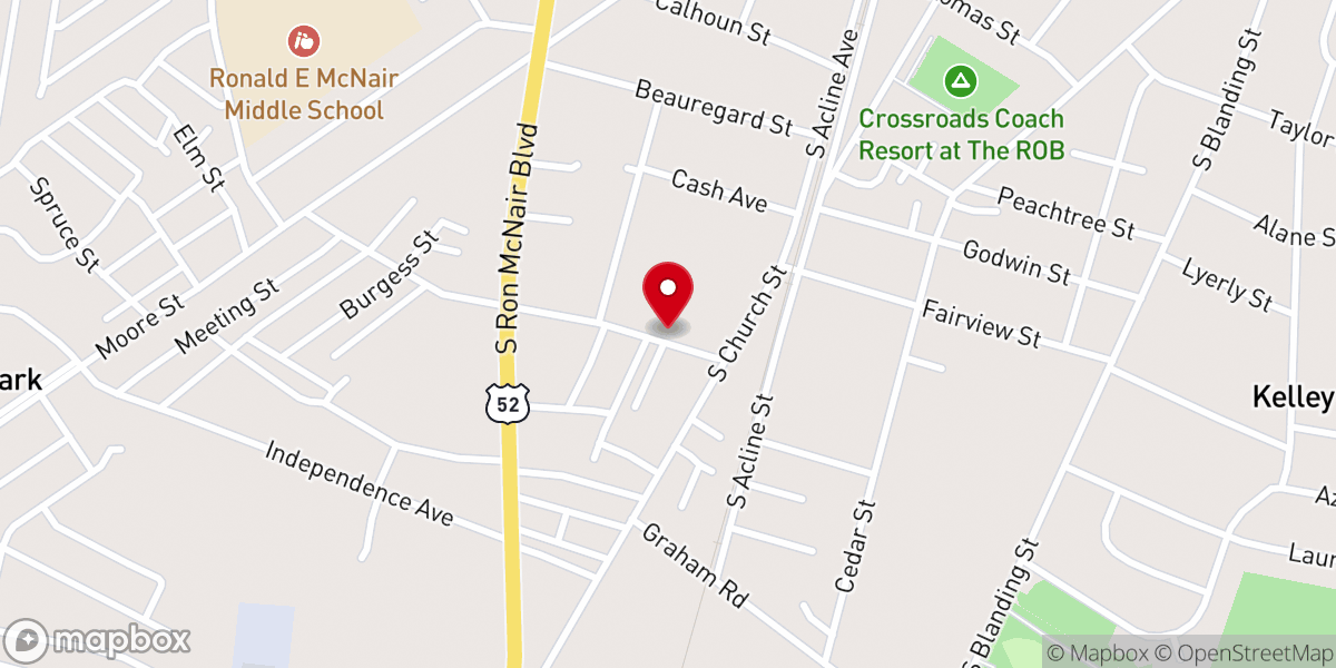 Map showing location of Wesley Chapel United Methodist Church - Food Distribution Center