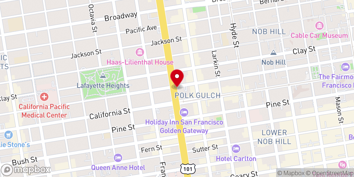 Map showing location of Old First Presbyterian Church