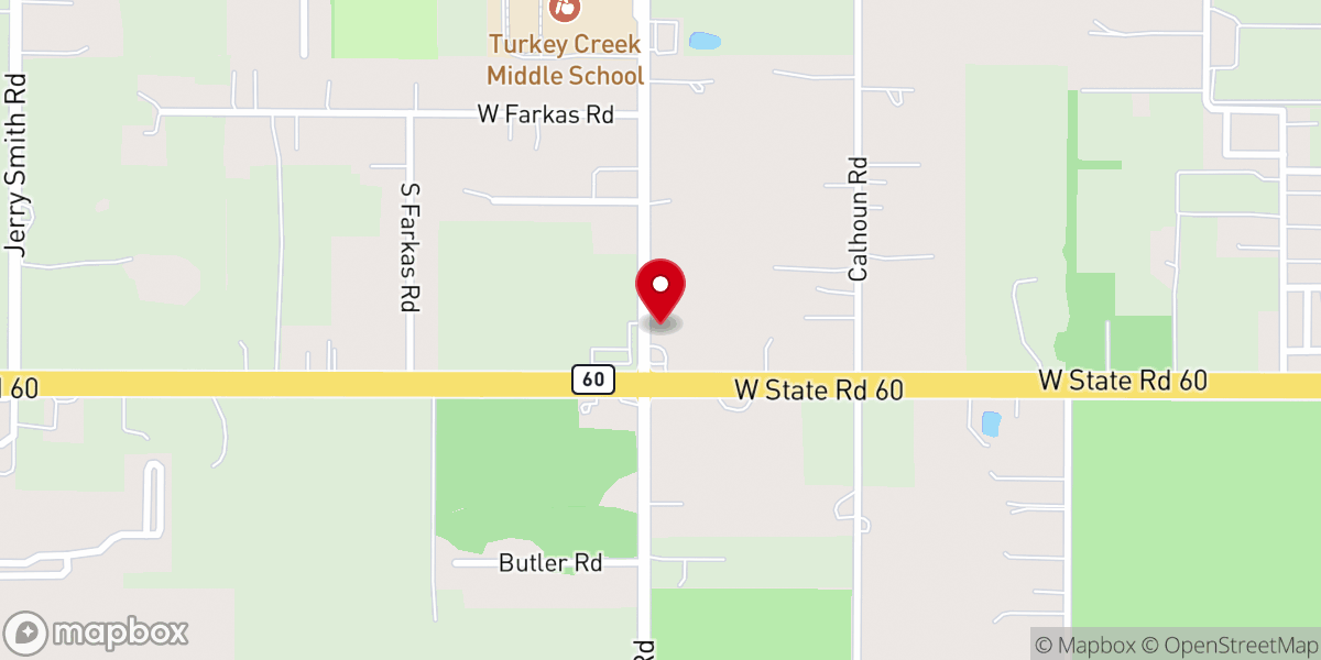 Map showing location of Church of God At Turkey Creek
