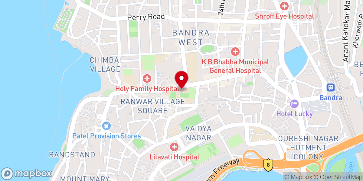 Map showing location of St. Peter’s Church, Bandra