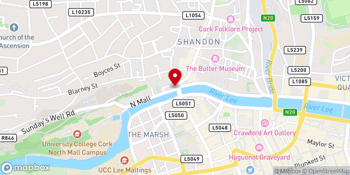Map showing location of The Friary