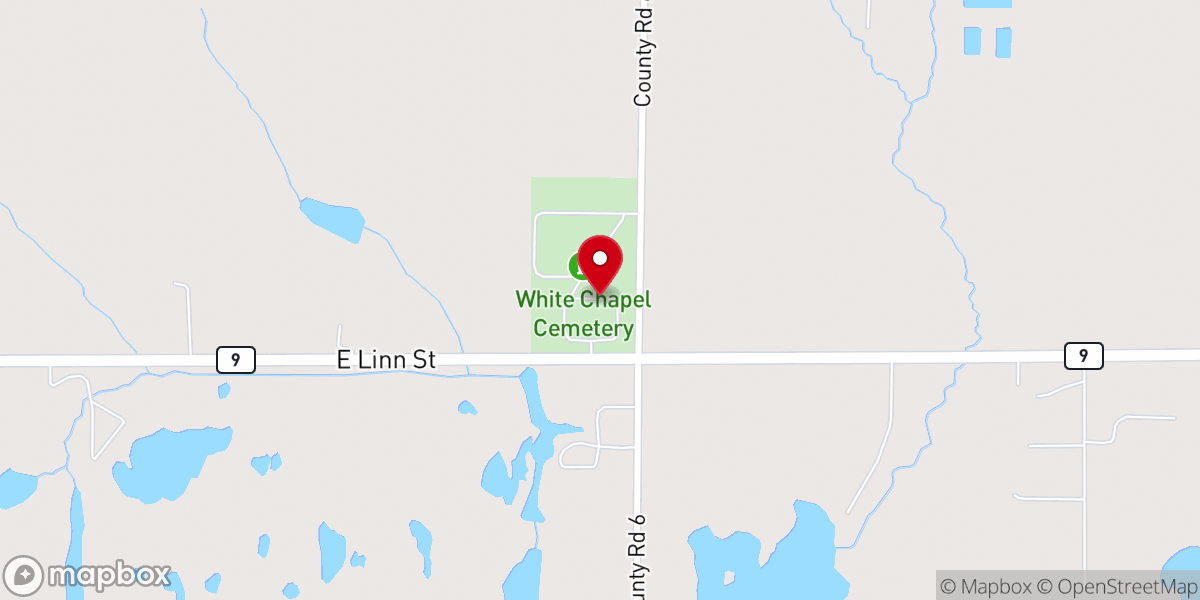 Map showing location of White Chapel Memory Gardens