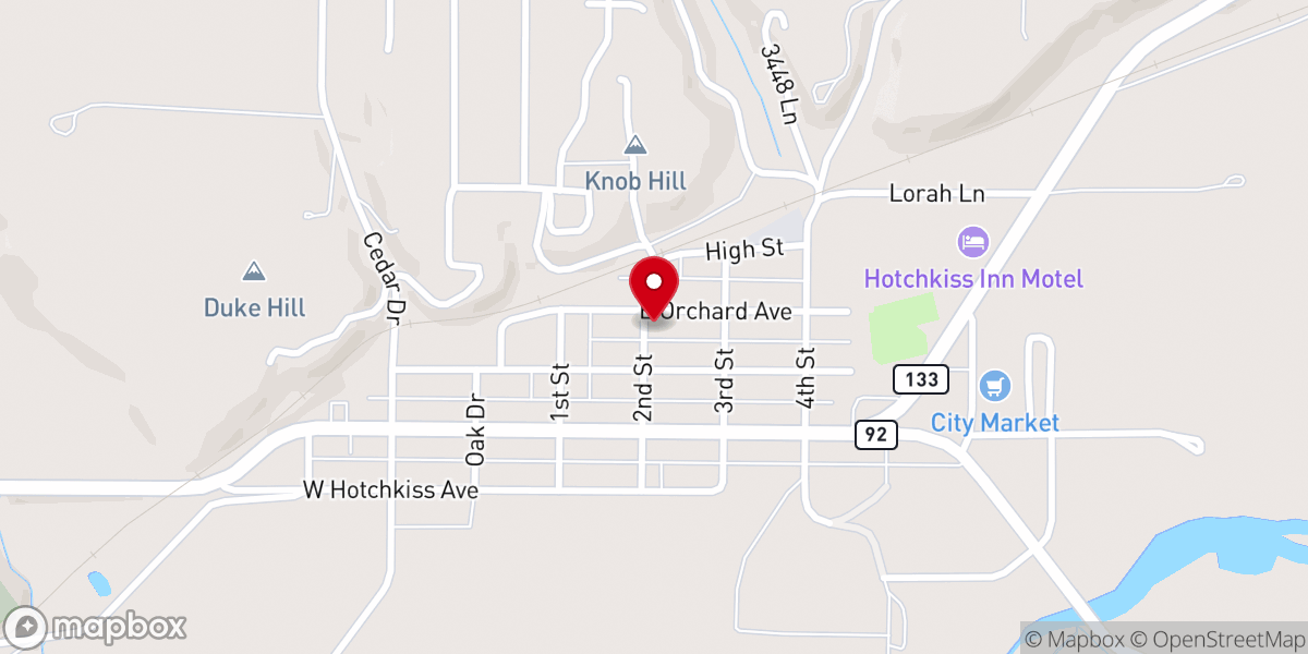 Map showing location of Methodist Hotchkiss Community