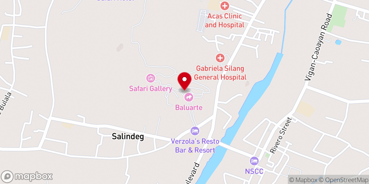 Map showing location of Baluarte Resort and Mini Zoo