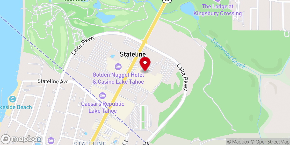 Map showing location of Bally's Lake Tahoe Wedding Chapel