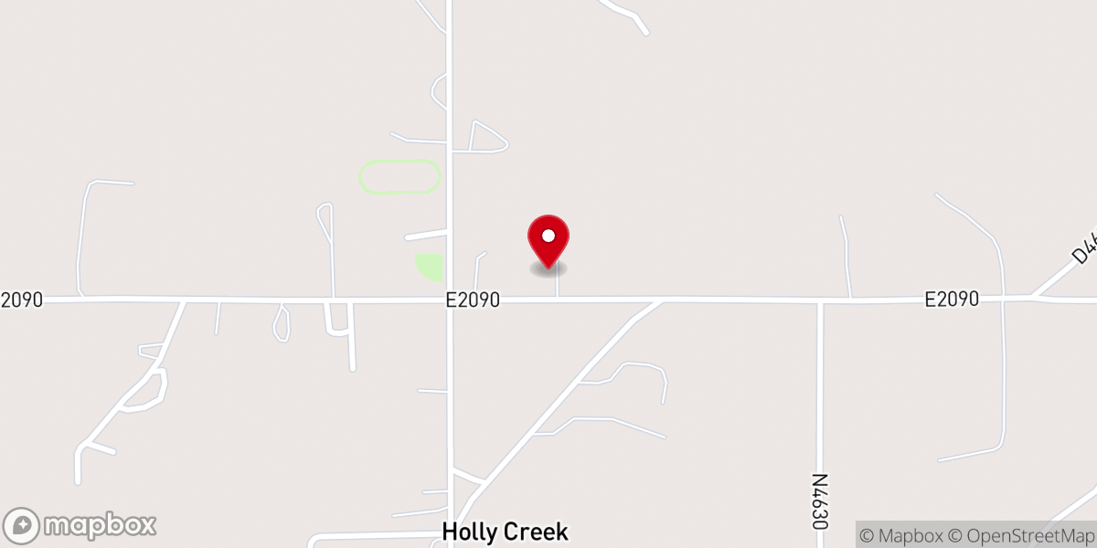 Map showing location of Holly Creek Community Church