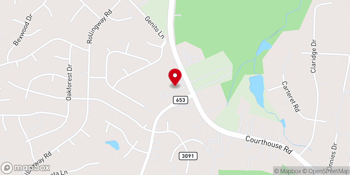Map showing location of Good News Free Will Baptist Church