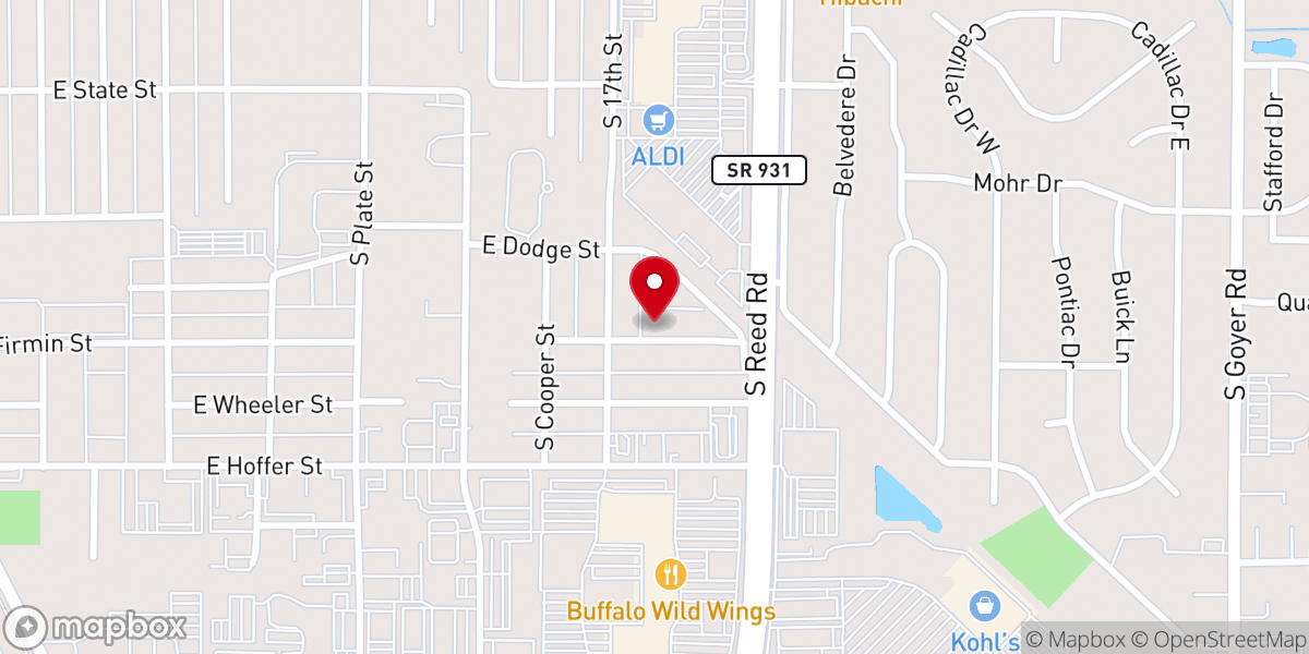 Map showing location of Southside Apostolic Church
