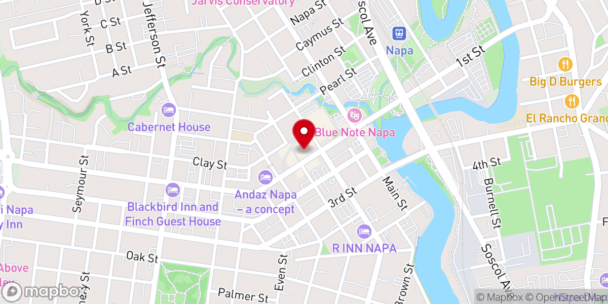 Map showing location of First Street Napa