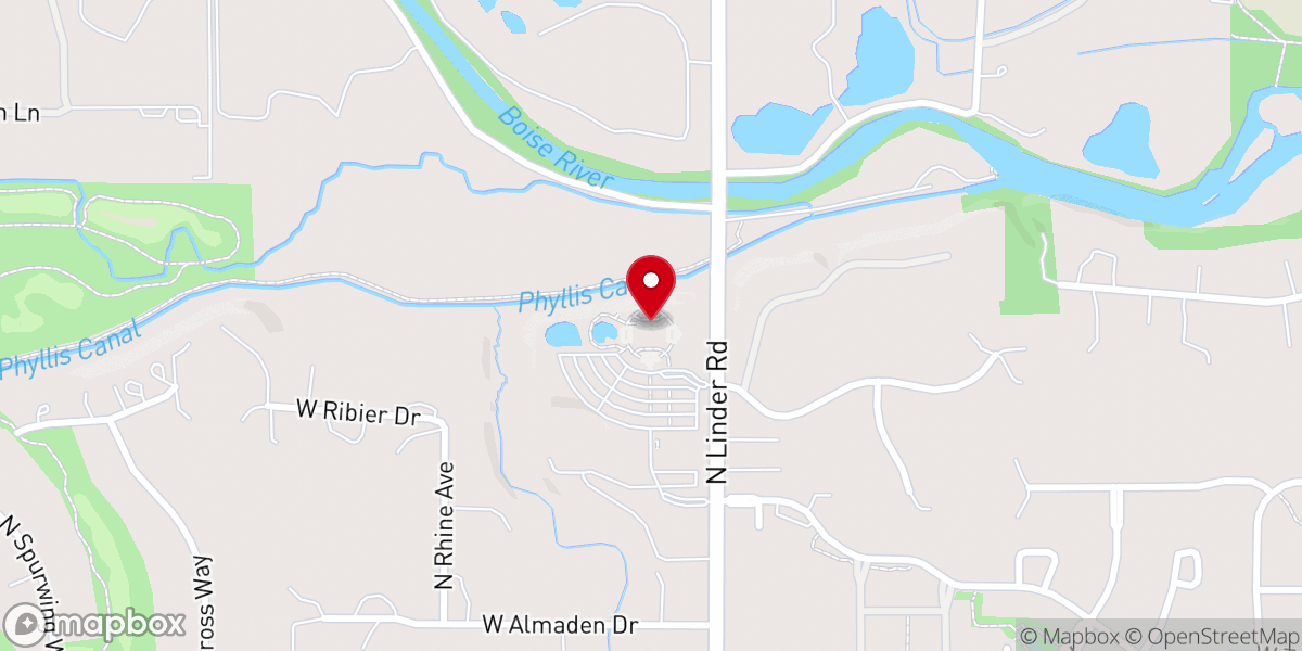 Map showing location of Meridian Idaho Temple