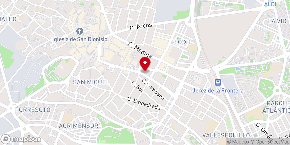 Map showing location of Antigua y Venerable Hermandad de Nuestra Señora de las Angustias (Jerez de la Frontera)