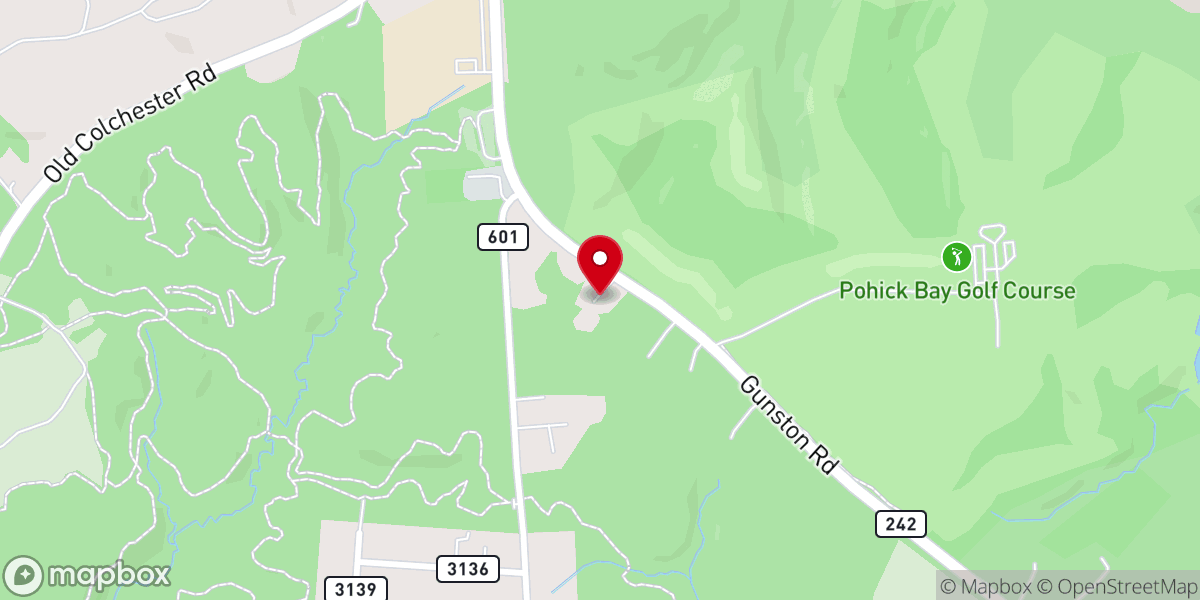 Map showing location of Gunston Bible Church