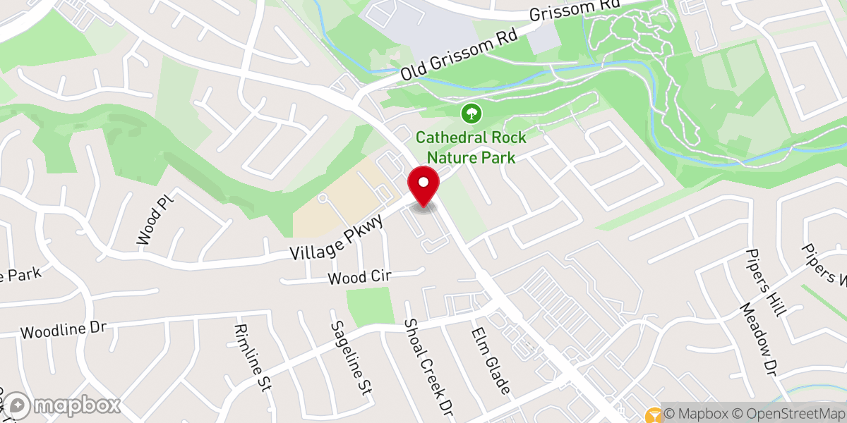 Map showing location of Village Parkway Baptist Church