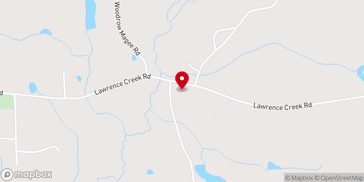 Map showing location of Lawrence Creek Baptist Church