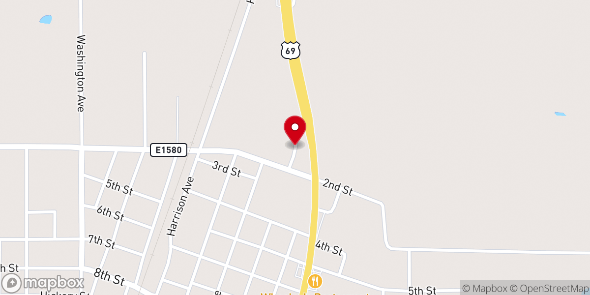 Map showing location of Kiowa First Baptist Church
