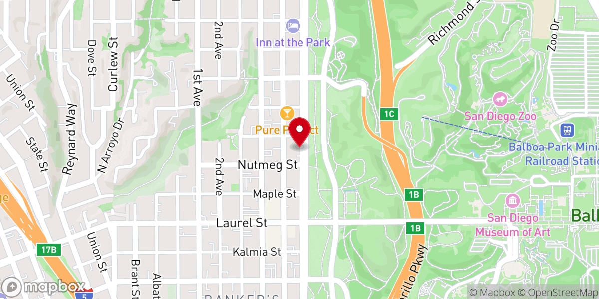 Map showing location of St Paul's Episcopal Cathedral