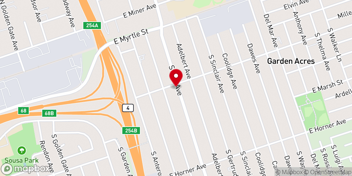 Map showing location of Trinity Christian Church