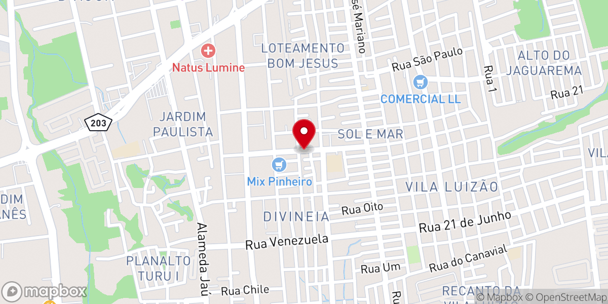 Map showing location of Igreja Pentecostal Deus É Amor