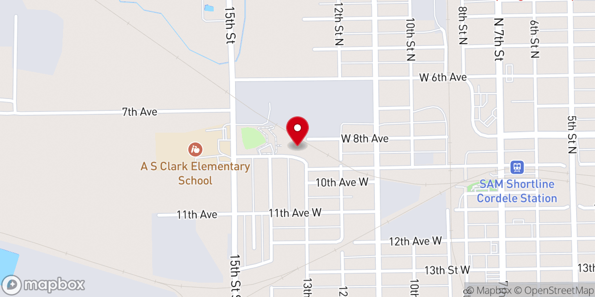Map showing location of Beulah Land Baptist Church