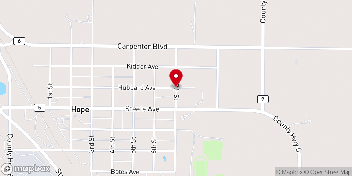 Map showing location of Trinity Lutheran Church