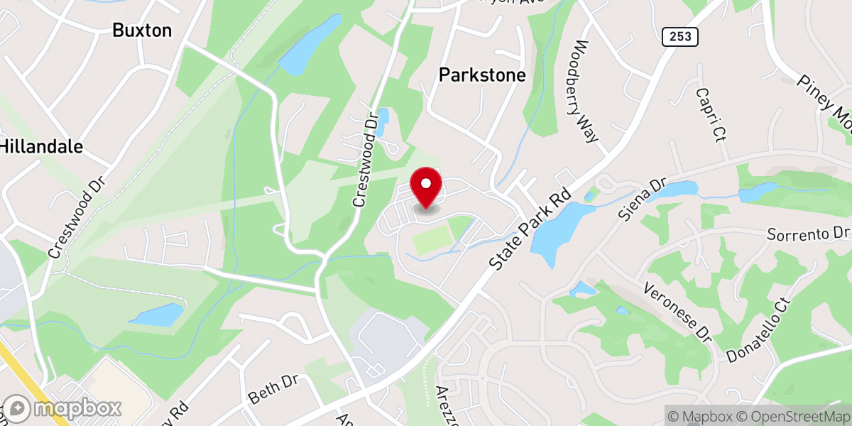 Map showing location of Hampton Park Baptist Church