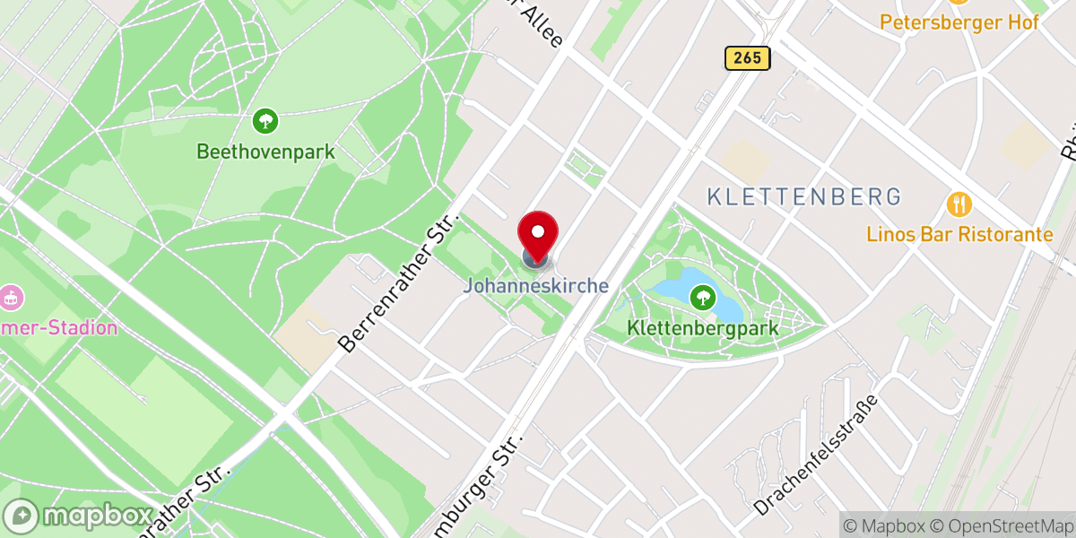 Map showing location of Johanneskirche