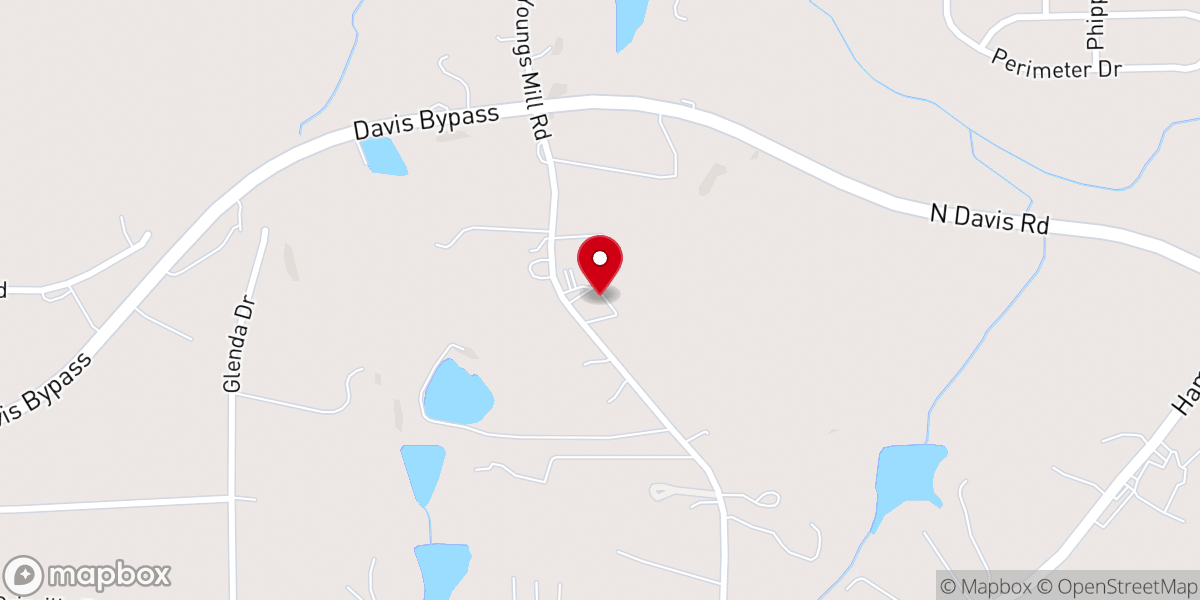 Map showing location of Shoal Creek Baptist Church