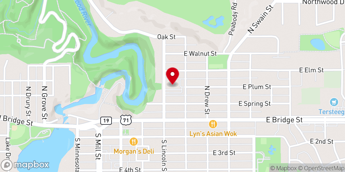 Map showing location of Gloria Dei Lutheran Church