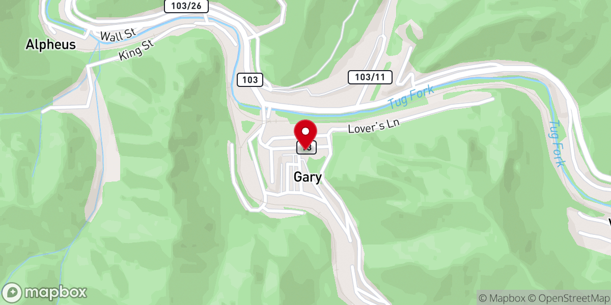 Map showing location of Gary United Methodist