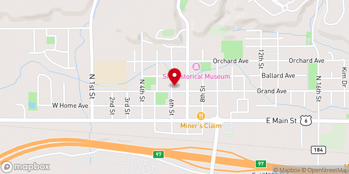 Map showing location of First Baptist Church-Garfield