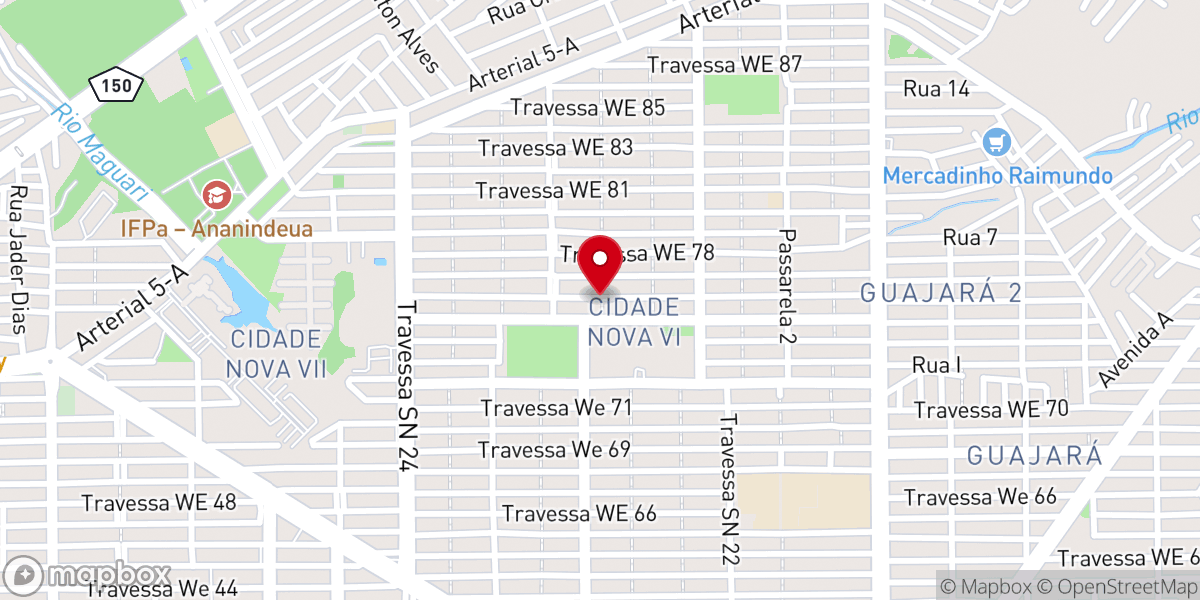 Map showing location of Igreja Batista Cidade Nova