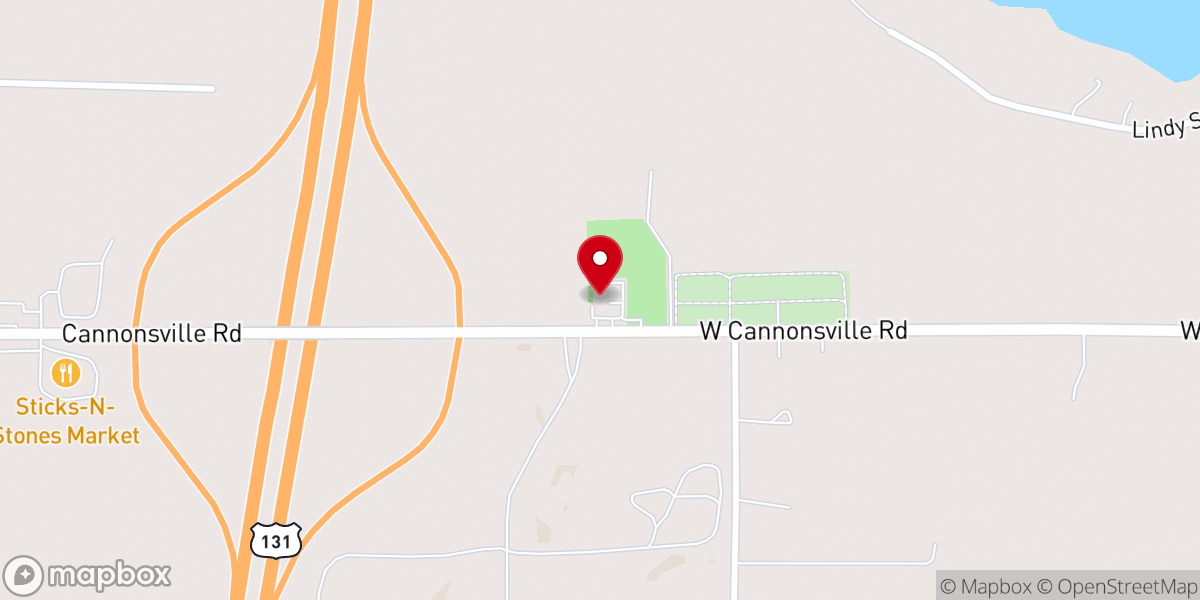 Map showing location of Pierson Township Hall