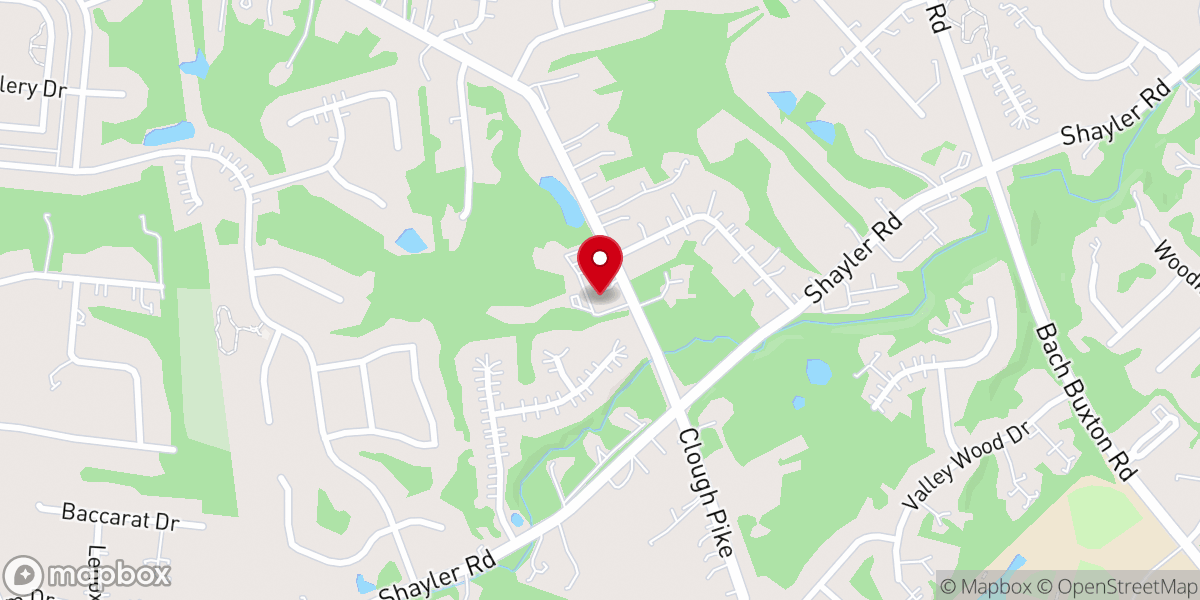 Map showing location of Clough Pike Baptist Church
