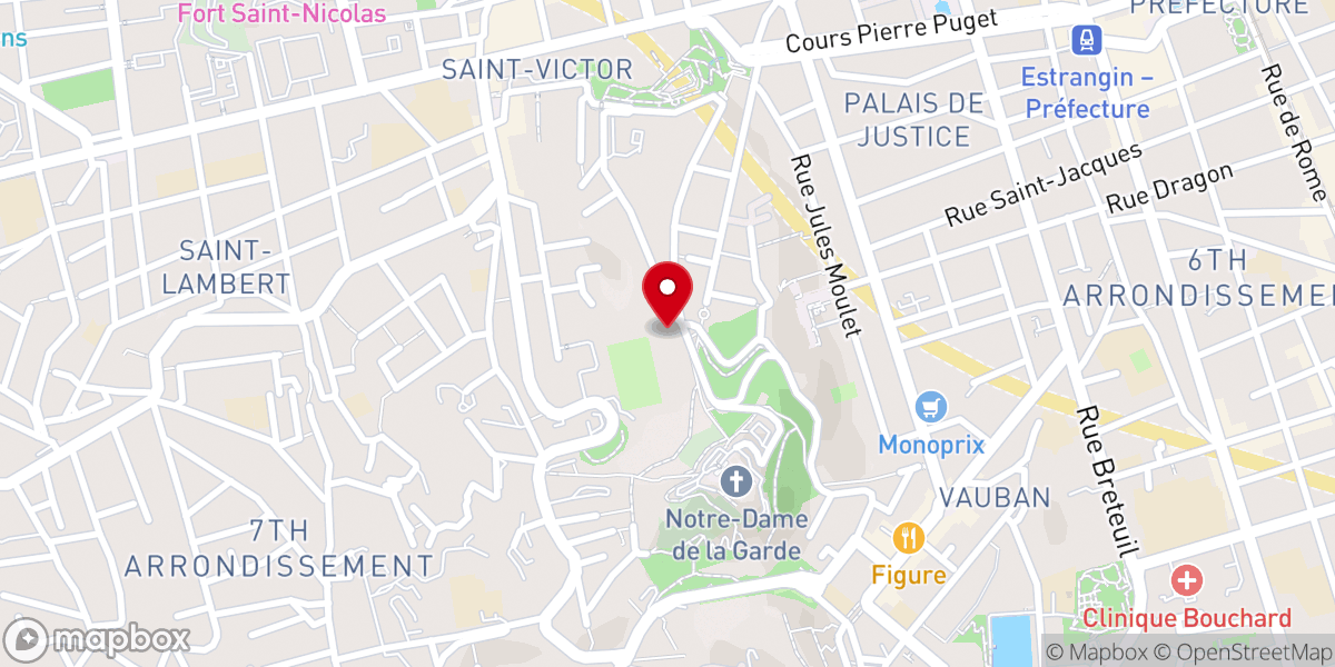 Map showing location of Archevêché de Marseille